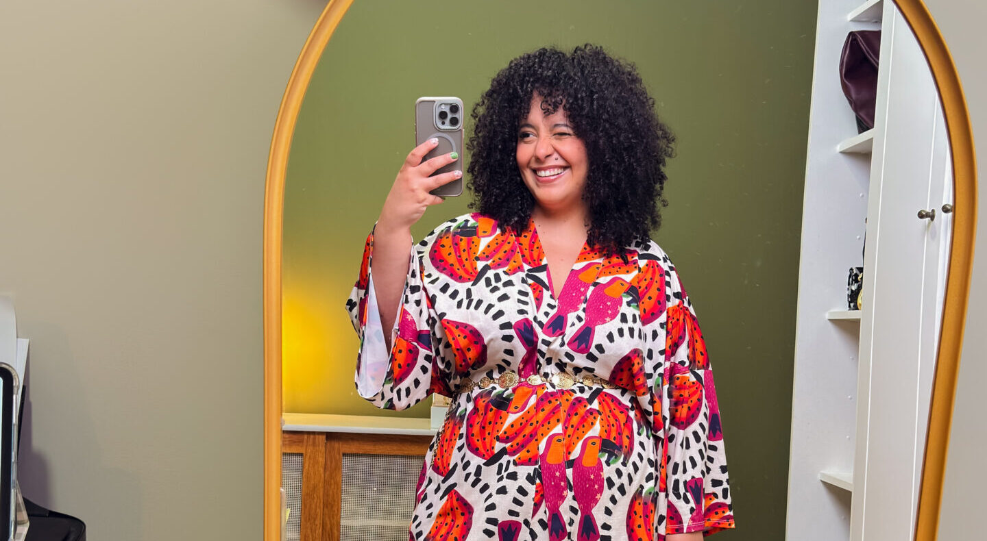 Look com peça de poliéster